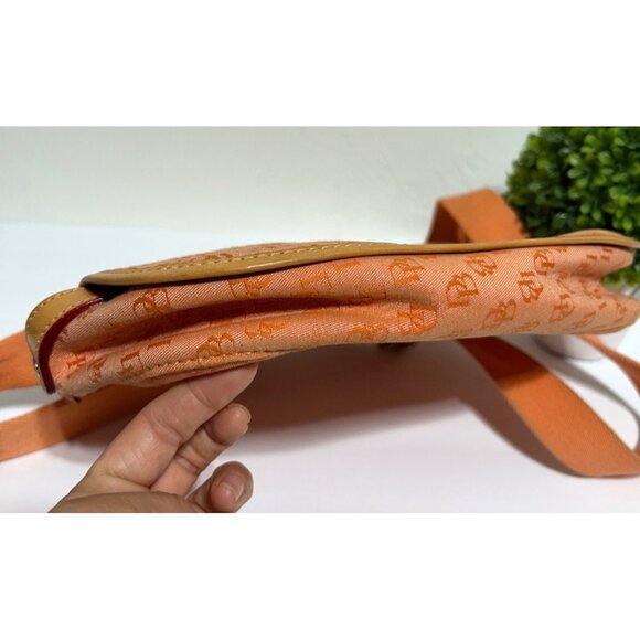 Dooney & Bourke Cabriolet Monogram Orange Canvas Crossbody - Picture 6 of 14